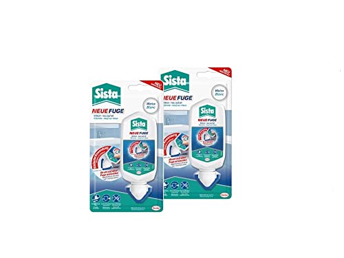 Sista NEUE FUGE, weiße Silikon Dichtmasse, in wenigen Minuten von IHH zu AHH, schimmelresistentes Sanitärsilikon für Küche und Bad, einfache Erneuerung von Fugen in nur einem Schritt, 2x80ml von Sista