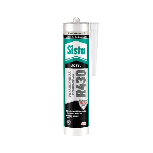 Sista R430 Fassaden-Rissdichter, Acrylat-Dichtstoff zum Verschließen von Putz- und Mauerwerksrissen, altweiß, 12x300ml von Sista