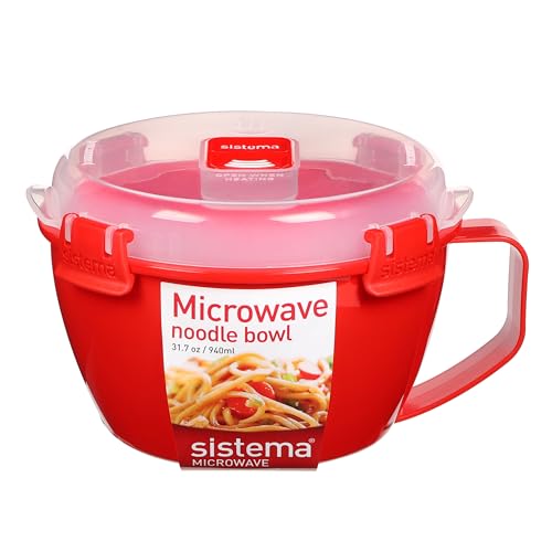 Sistema 1109 Mikrowellen-Nudelbowl To Go, 940 ml, rot von Sistema