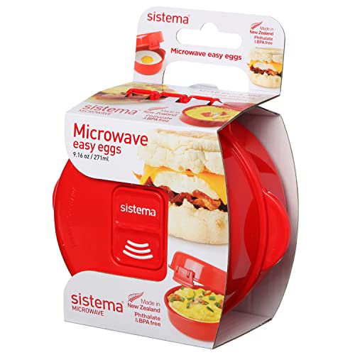 Sistema Microwave Easy Eggs Eierkocher Mikrowelle, 270 ml, Rot von Sistema