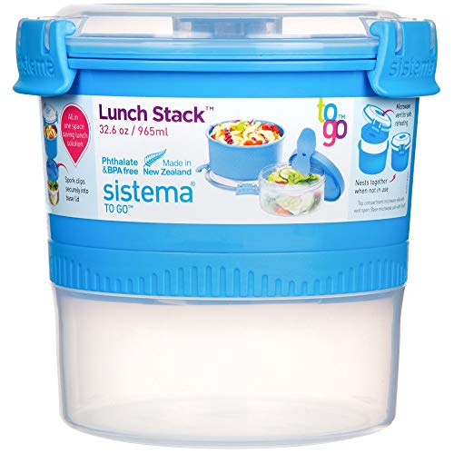 Sistema 2 Stück Lunchbox Lunch Stack To Go, 965ml, Farbe zufällig von Sistema