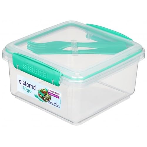 Sistema 2 Stück Lunchbox Plus To Go, großes Fassungsvermögen 1,2 Liter - Mintfarben von Sistema