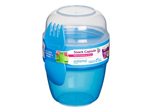 Sistema 2 Stück Snack Capsule to Go, Snackbecher, 515ml, farblich Sortiert von Sistema