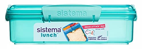 Sistema 6er Pack Lunchbox/Lunch Snack Attack Duo To Go, 975ml, farbig von Sistema