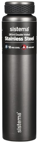 Sistema Hydrate Trinkflasche aus Edelstahl | 280 ml | BPA-frei | Trinkflasche mit doppelwandiger Vakuumisolierung | hält Flüssigkeiten warm & kühl | farblich sortiert Sistema Hydrate Trinkflasche aus Edelstahl | 280 ml | BPA-frei | Trinkflasche mit doppelwandiger Vakuumisolierung | hält Flüssigkeiten warm & kühl | farblich sortiert von Sistema
