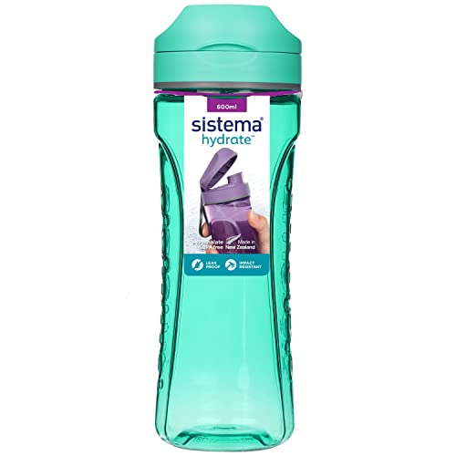 Sistema Hydrate Tritan Swift Wasserflasche | 600 ml | auslaufsichere Wasserflasche | BPA-frei | recycelbar mit TerraCycle® | farblich sortiert von Sistema