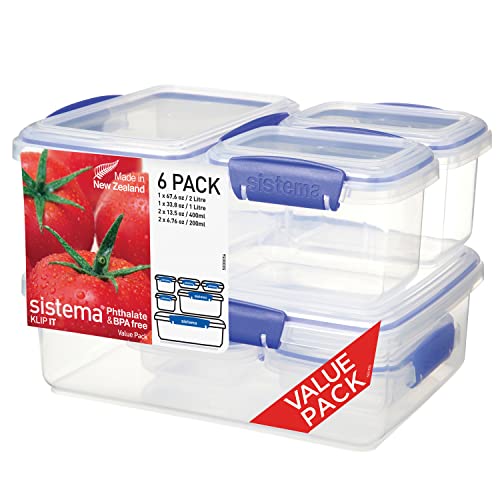 Sistema KLIP IT Aufbewahrungsbehälter, 6er-Packung, 23.5 x 17 x 16 cm von Sistema