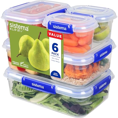 Sistema KLIP IT PLUS Frischhaltedosen | 6-teiliges luftdichtes Behälter-Set | Auslaufsichere Dichtung | Einfach zu schließende clips | BPA-frei Sistema KLIP IT PLUS Frischhaltedosen | 6-teiliges luftdichtes Behälter-Set | Auslaufsichere Dichtung | Einfach zu schließende clips | BPA-frei von Sistema