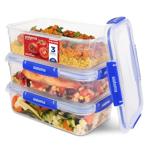 Sistema KLIP IT PLUS Frischhaltedosen Set | 2,2 l | auslaufsichere, stapelbare und luftdichte Vorratsdosen mit Deckel | geeignet für Kühl-/Gefrierschrank | BPA-frei | 3 Stück Sistema KLIP IT PLUS Frischhaltedosen Set | 2,2 l | auslaufsichere, stapelbare und luftdichte Vorratsdosen mit Deckel | geeignet für Kühl-/Gefrierschrank | BPA-frei | 3 Stück von Sistema