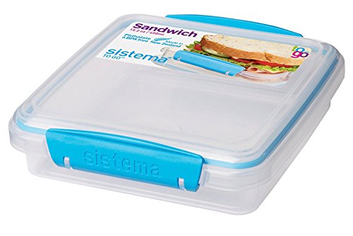 Sistema KLIP IT Sandwich-Box/Frischhaltedose | 450 ml | stapelbare Lunchbox mit auslaufsicherem Deckel | BPA-frei | sortierte Farben Sistema KLIP IT Sandwich-Box/Frischhaltedose | 450 ml | stapelbare Lunchbox mit auslaufsicherem Deckel | BPA-frei | sortierte Farben von Sistema