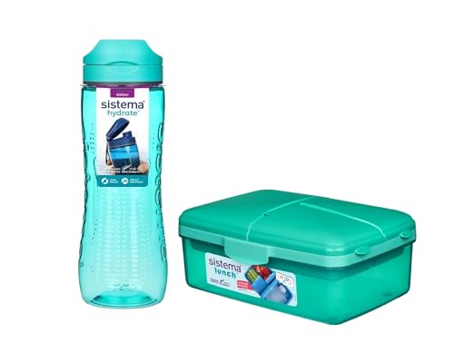 Sistema Lunchbox 1,5L Quaddie – Teal + Trinkflasche 800ml Tritan Active Minty Teal | BPA-frei Set Sistema Lunchbox 1,5L Quaddie – Teal + Trinkflasche 800ml Tritan Active Minty Teal | BPA-frei Set von Sistema