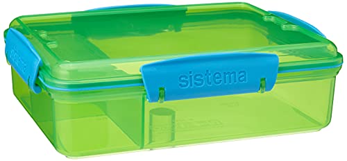 Sistema Snack Attack Duo Brotdose Kinder mit Fächern | 975 ml | BPA-frei | Gemischte Farben (nicht auswählbar) von Sistema