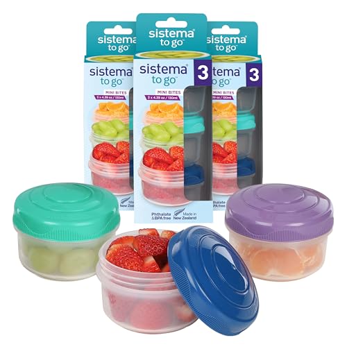 Sistema Snack Pots Mini Bites TO GO Frischhaltedosen | 130 ml | stapelbare Snack-Boxen mit Deckel | BPA-frei | 9 Stück Sistema Snack Pots Mini Bites TO GO Frischhaltedosen | 130 ml | stapelbare Snack-Boxen mit Deckel | BPA-frei | 9 Stück von Sistema