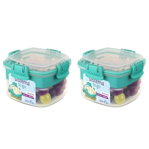 Sistema Snacks TO GO Lebensmittelbehälter | 400 ml | Kleine Snackdose mit Fächern | BPA-frei | Einzeleinheit (Packung mit 1) (Packung mit 2) von Sistema