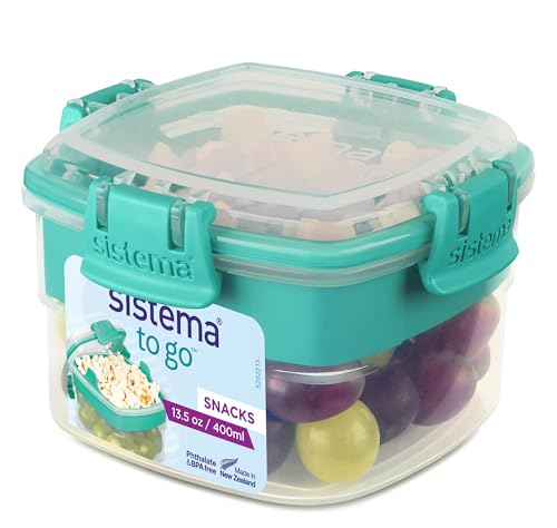 Sistema Snacks TO GO Frischhaltedose | 400 ml | kleine Snack-Box mit Fächern | BPA-frei | gemischte Farben von Sistema