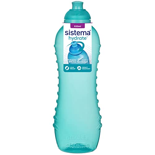 Sistema Twist 'n' Sip Squeeze Sports Wasserflasche | auslaufsichere Wasserflasche | 620 ml | BPA-frei | gemischte Farben von Sistema