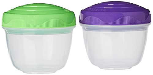 Sistema Yogurt To Go Frischhaltedosen, rund | 150 ml | Stapelbare Vorratsdosen mit Deckeln | 2 Stück von Sistema