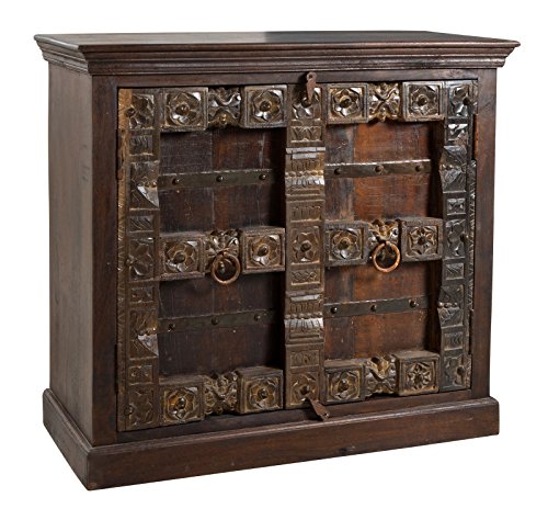 SIT-Möbel Almirah 5109-30 koloniale Kommode, 2 Türen, recyceltes Holz, Metallapplikationen, 100x45x90 cm von SIT-Möbel