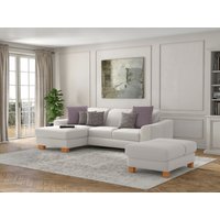 sit&more Ecksofa "Dundee L-Form" mit Federkern und Massivholzfüßen, wahlweise mit Kopfteilverstellung von Sit & More