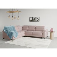 sit&more Ecksofa "Sinatra L-Form", optinal mit Kopfteilverstellung und Armteilfunktion, Metallfüße von Sit & More
