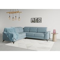 sit&more Ecksofa "Sinatra L-Form", optinal mit Kopfteilverstellung und Armteilfunktion, Metallfüße von Sit & More