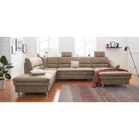 sit&more Wohnlandschaft "Cardoso U-Form" mit Federkern und Kopfstützen, mit Bettfunktion und Relaxfunktion sit&more Wohnlandschaft "Cardoso U-Form" mit Federkern und Kopfstützen, mit Bettfunktion und Relaxfunktion von Sit & More