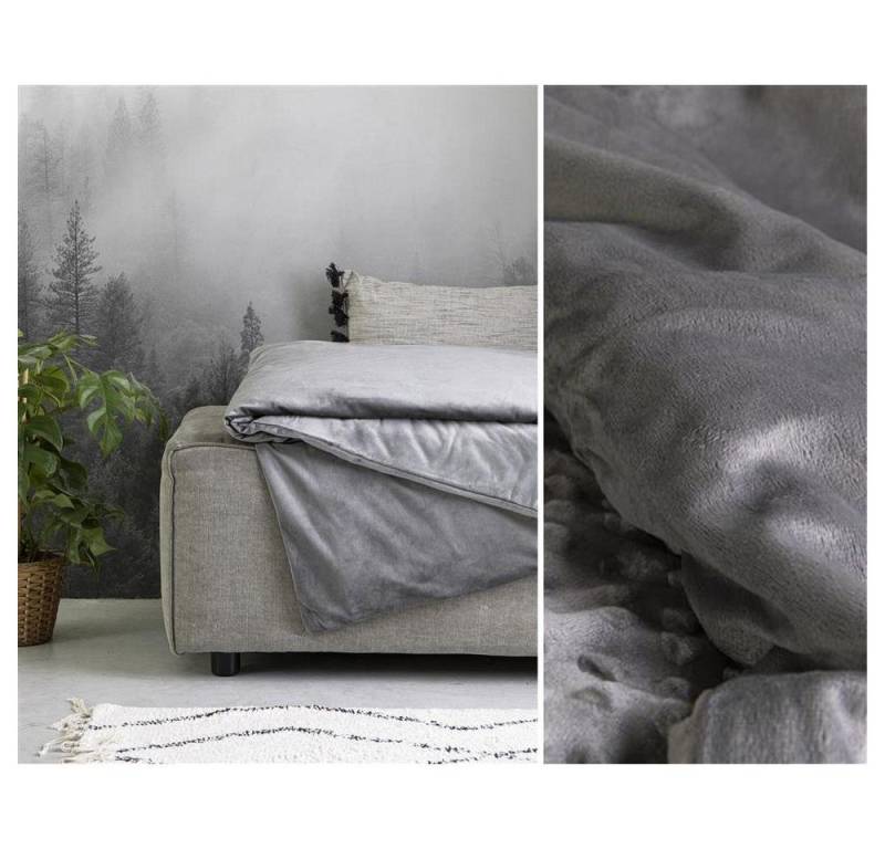 Sitheim-Europe Gewichtsdecke Swiss Nights - Gewichtsdecke + Samtbezug - Anthrazit, Füllung: Mikrofaser von Sitheim-Europe