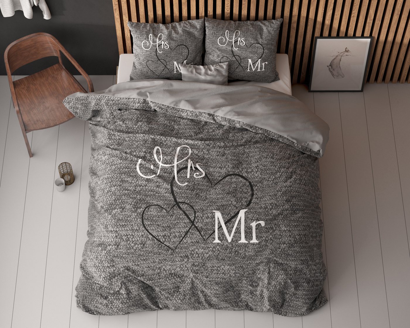 Sitheim-Europe Bettwäsche Bettwäsche-Set Mr-Mrs, 3 teilig Sitheim-Europe Bettwäsche Bettwäsche-Set Mr-Mrs, 3 teilig von Sitheim-Europe