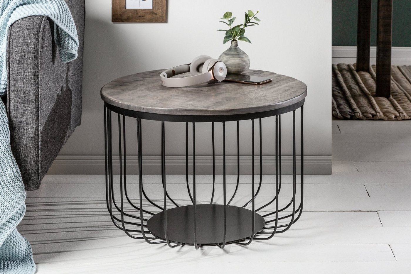 Sitheim-Europe Couchtisch Couchtisch LOFT Design 56cm Mangoholz, Industrial Look Massivholz Sitheim-Europe Couchtisch Couchtisch LOFT Design 56cm Mangoholz, Industrial Look Massivholz von Sitheim-Europe