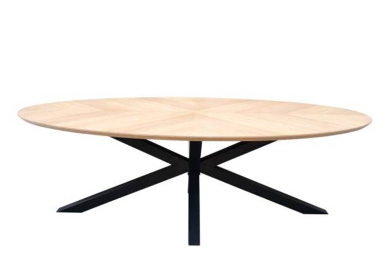 Sitheim-Europe Esstisch FORT oval Fischgrät Massiver Esstisch braun Eichenholz hell (2-St) von Sitheim-Europe