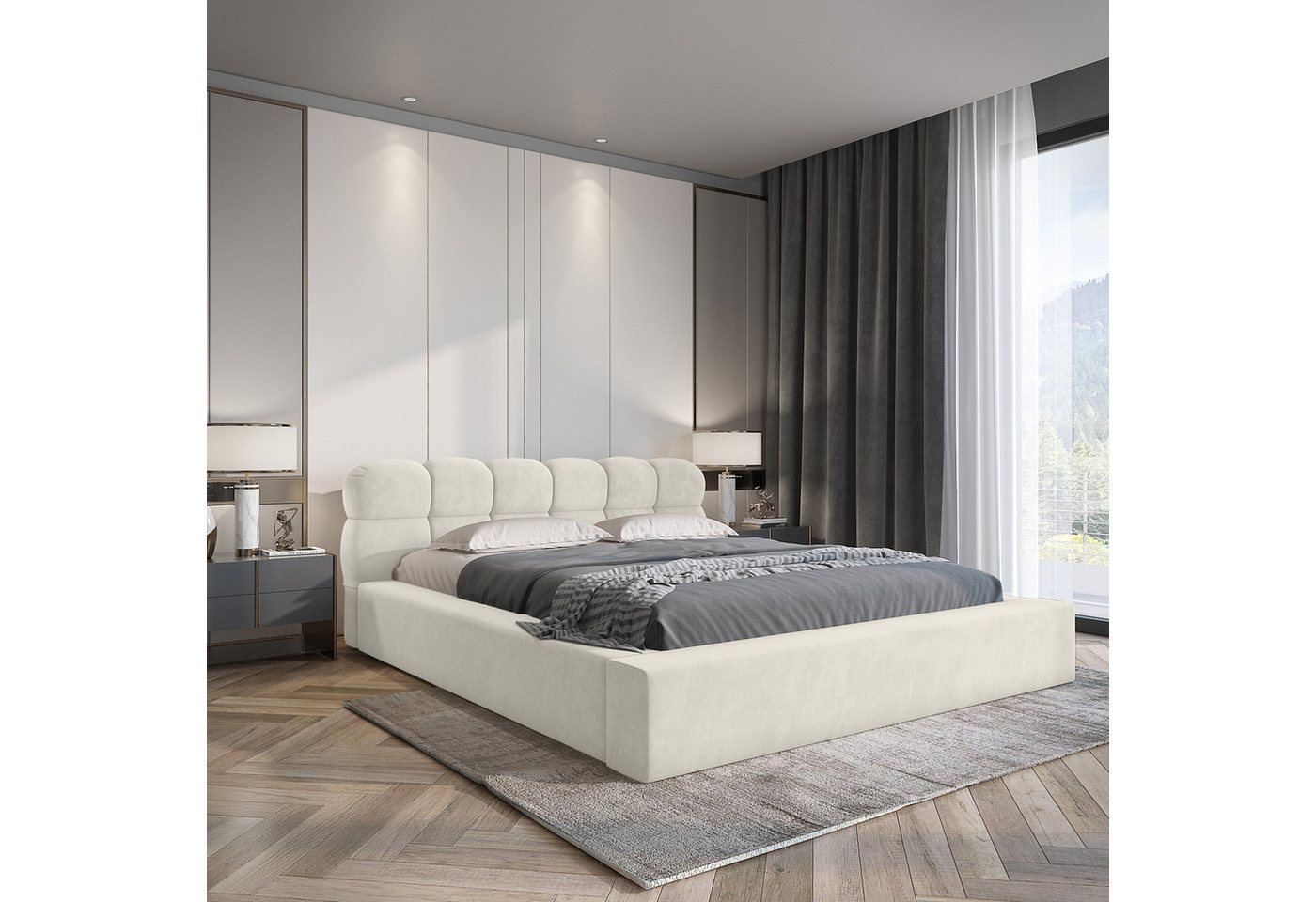 Sitheim-Europe Polsterbett Designer Polsterbett Boston mit Stauraum von Sitheim-Europe