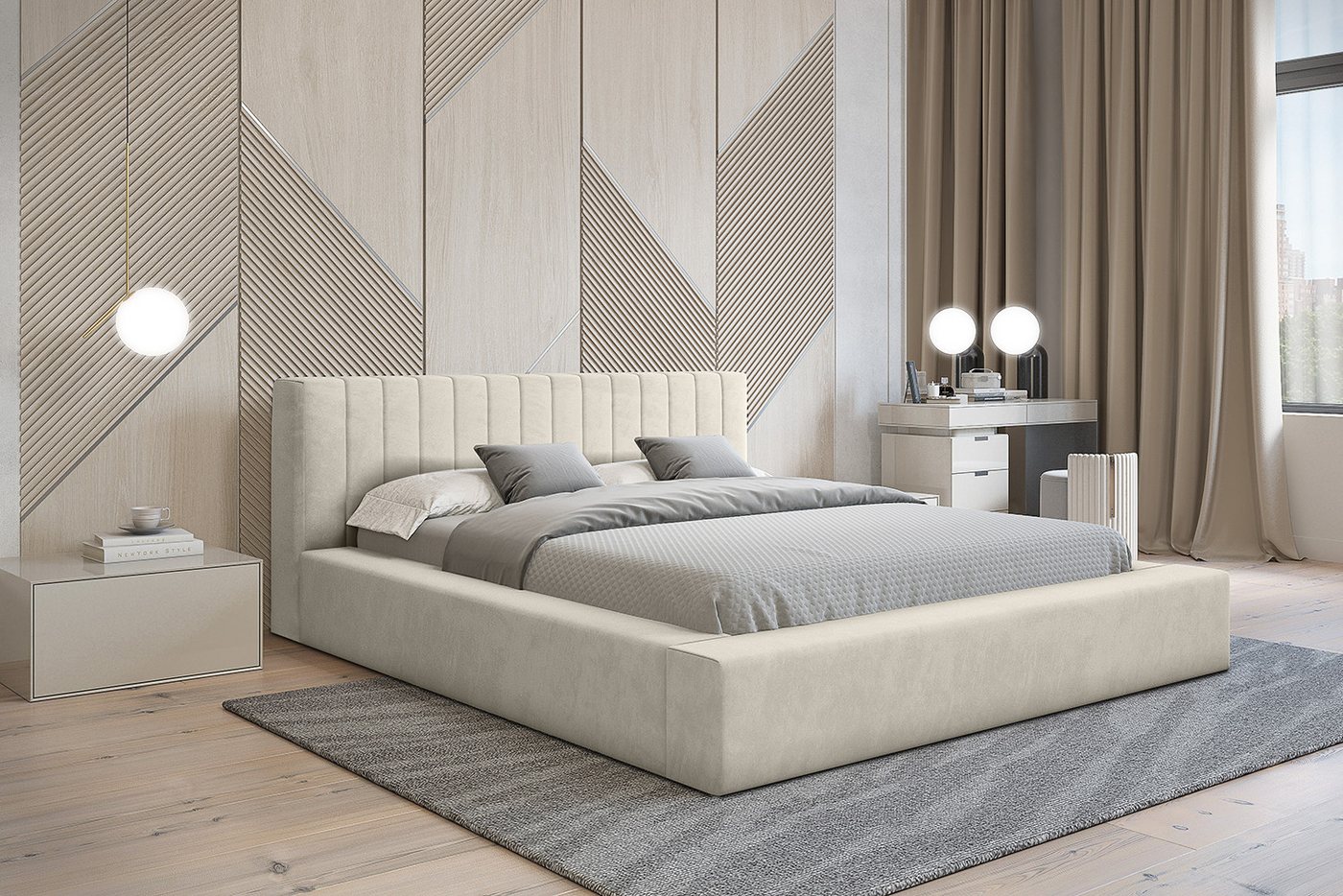 Sitheim-Europe Polsterbett Designer Polsterbett Como mit Stauraum von Sitheim-Europe