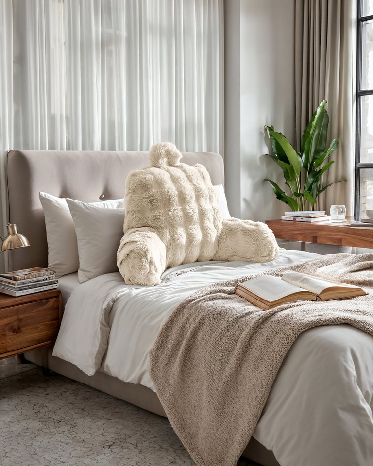 Sitheim-Europe Rückenkissen Bettkissen POM POM, 1-tlg., Weich, geschmeidig von Sitheim-Europe