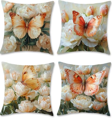 Kissenbezug 65x65 Retro Samt Sofakissen Kopfkissenbezug Dekokissen Schmetterling Outdoor Kissen 4er set Kissenbezüge Square Zierkissen Couchkissen für Halloween Wohnzimmer Schlafzimmer Deko S1-164 Kissenbezug 65x65 Retro Samt Sofakissen Kopfkissenbezug Dekokissen Schmetterling Outdoor Kissen 4er set Kissenbezüge Square Zierkissen Couchkissen für Halloween Wohnzimmer Schlafzimmer Deko S1-164 von Sitngcun