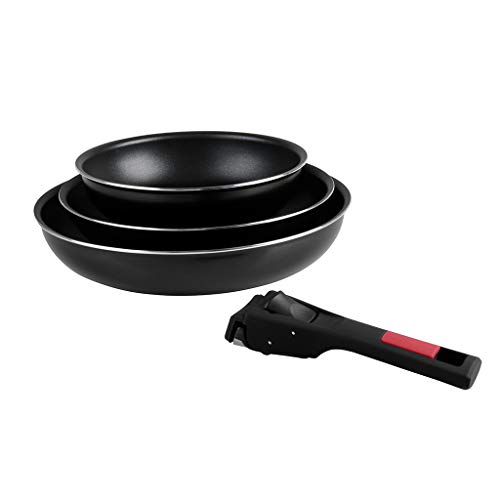 Sitram 3-teiliges Pfannen-Set mit abnehmbarem Griff, Schwarz Sitram 3-teiliges Pfannen-Set mit abnehmbarem Griff, Schwarz von Sitram