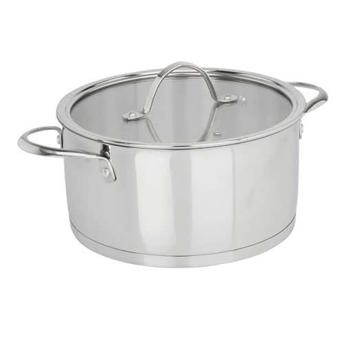 Sitram 711463 Charleston Kochtopf aus Edelstahl, professionelle Qualität, Ø 24 cm, Höhe 12 cm, mit Dampfdeckel aus Glas – für alle Herde, auch Induktion von Sitram