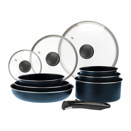 Sitram 714251 Kochtopf-Set, 10-teilig, Aluminium, blau, matt: abnehmbarer Griff, 3 Pfannen Ø 20,24,28 cm, 3 Töpfe mit einem Durchmesser von 16,18 cm, 3 Glasdeckel Ø 16,20,24 cm, für alle Herdarten Sitram 714251 Kochtopf-Set, 10-teilig, Aluminium, blau, matt: abnehmbarer Griff, 3 Pfannen Ø 20,24,28 cm, 3 Töpfe mit einem Durchmesser von 16,18 cm, 3 Glasdeckel Ø 16,20,24 cm, für alle Herdarten von Sitram