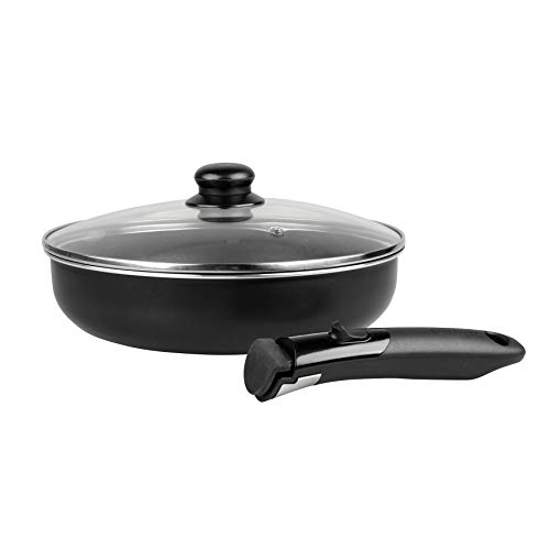 Sitram 712759 Schmorpfanne Multichoice aus Aluminium: Sautoir, Pfanne, Topf und Wok – abnehmbarer Griff – für alle Herdarten einschließlich Induktion von Sitram