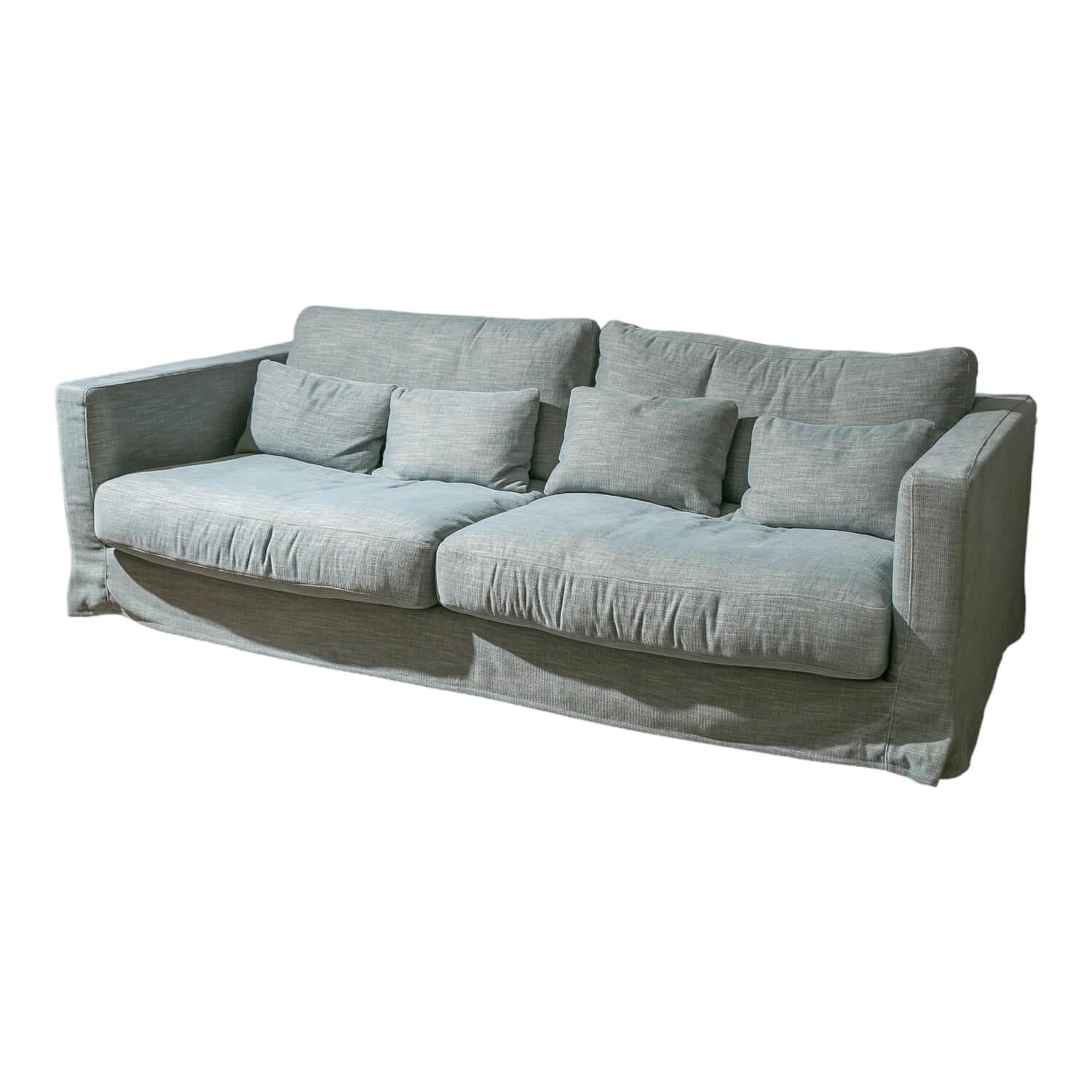 Sofa Heaven MS 1009 Stoff Nori 4 Turqouise Blau Grau Fuß Schwarz von Sits