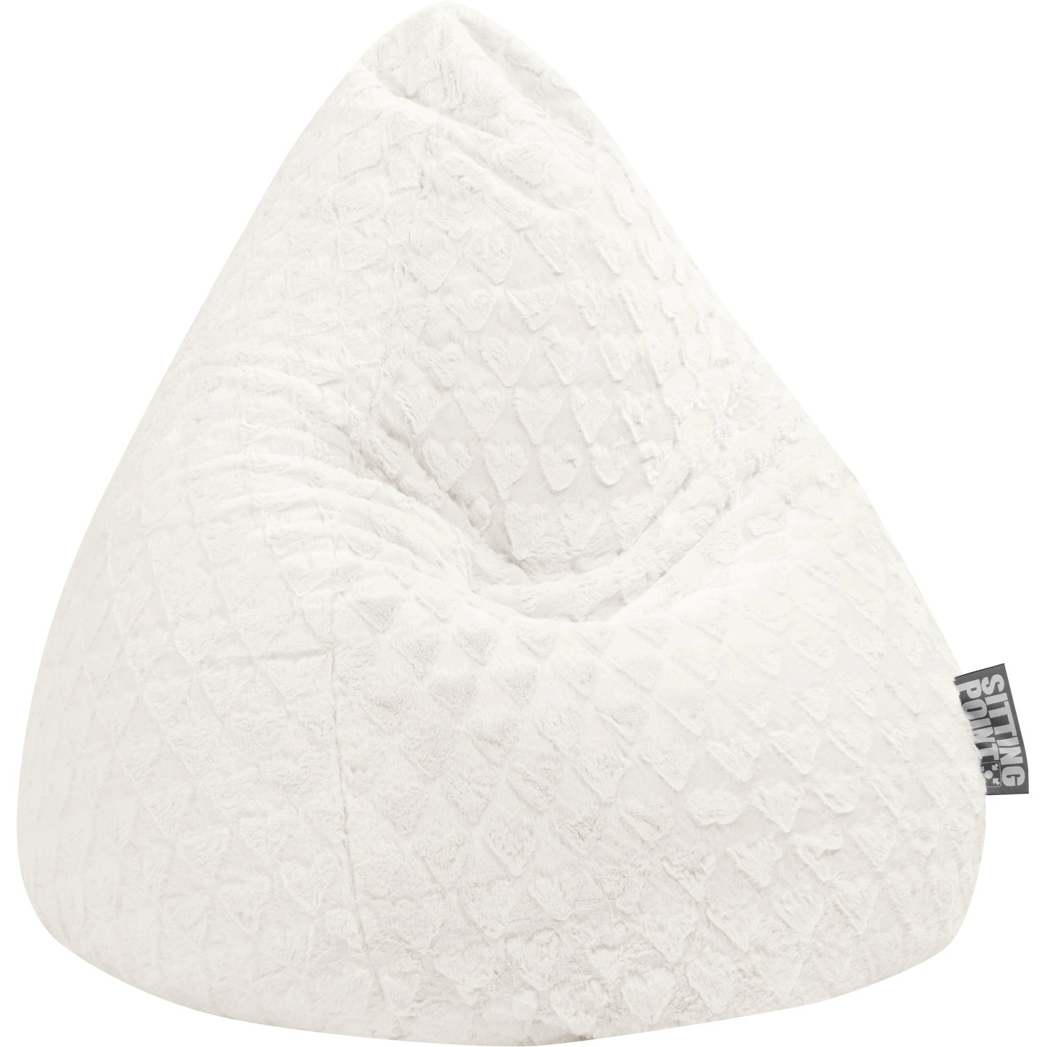 Sitting Point Sitzsack BeanBag Fluffy Hearts 120 l Weiß von Sitting Point