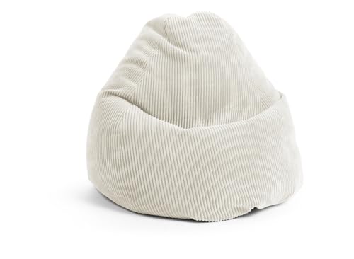 Sitting Point by Magma BeanBag Shara XXL Sitzsack aus Flauschcord - 80x130cm, Hülle waschbar, beige, Oeko-TEX®-Zertifiziert von SITTING POINT only by MAGMA