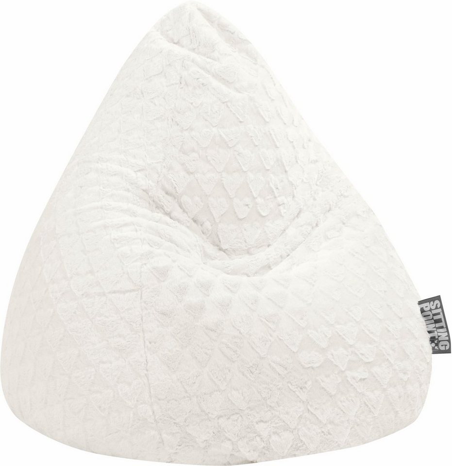 Sitting Point Sitzsack Sitzsack FLUFFY HEARTS L, Plüschsitzsack mit Herzoptik von Sitting Point