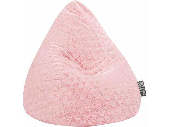 Sitting Point Sitzsack Sitzsack FLUFFY HEARTS XL, Plüschsitzsack mit Herzoptik von Sitting-Point