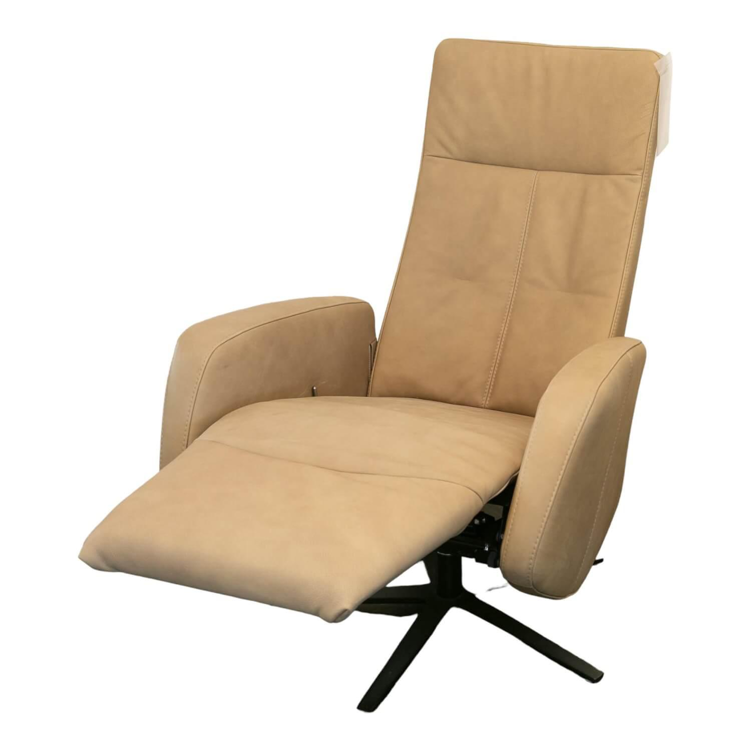 Relaxsessel NX 329 Bezug Leder Rancho Beige Creme Kreuzfuß 87 Schwarz Mit Rücken... von Sitting Vision