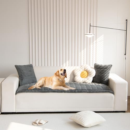 Situhaonan Dicke Sofa überzug für Haustiere Waschbar, Couch Überzug, Anti-Rutsch Sofabezug, Rutschfester Sofabezug für 1 2 3-Sitzer, Haustiermatte (Dark Grey, 70x180cm) von Situhaonan