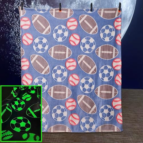 Situhaonan Rugby, Fußball, Golf Decke Leuchtend Im Dunkeln Geschenke Jungs Kinder Kuscheldecke Geschenkideen 3 4 5 6 7 8 9 10 11 12 Jahre Geburtsta üBerwurfdecke Fleecedecke von Situhaonan