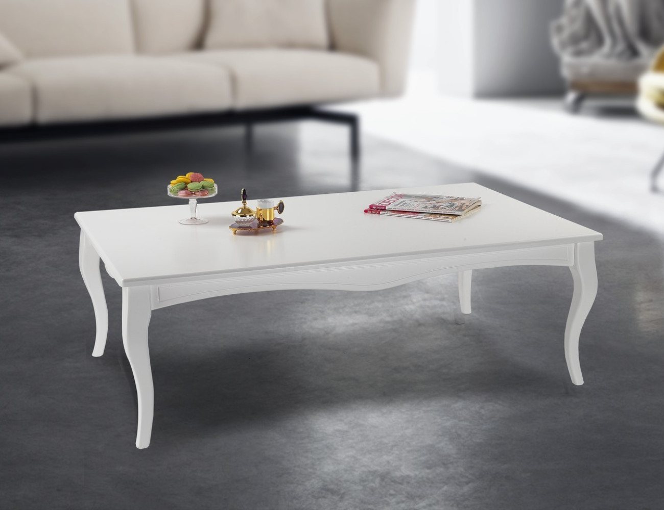 alesvelt Couchtisch LUKENS in edlem Barockstil MDF Hochglanz 80/130 cm, Barockstil alesvelt Couchtisch LUKENS in edlem Barockstil MDF Hochglanz 80/130 cm, Barockstil von alesvelt