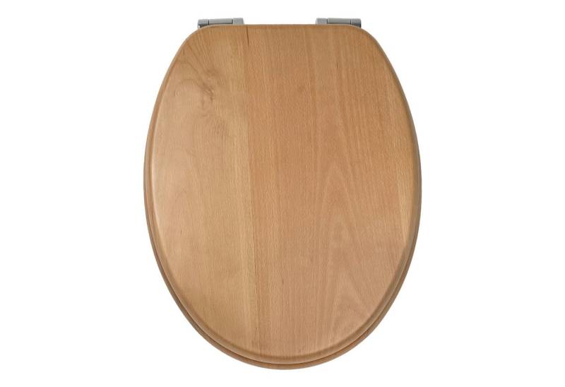 Sitzplatz WC-Sitz Holzkern WC-Sitz mit Absenkautomatik, Fast-Fix Schnellbefestigung, Standard O Form universal, Metallscharnier, Toilettendeckel von Sitzplatz