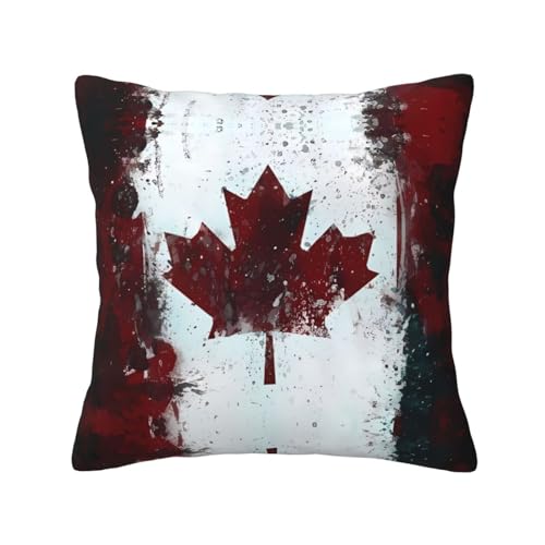 Siulas Kissenbezug mit Retro-Kanada-Flagge, für Wohnzimmer, Schlafzimmer, Couch, Sofa, Stuhl, 45,7 x 45,7 cm von Siulas