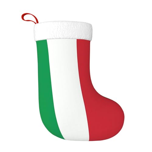 Siulas Weihnachtsstrumpf mit italienischer Flagge, 45,7 cm, große personalisierte Dekorationen für Familienurlaub, Party-Dekoration von Siulas